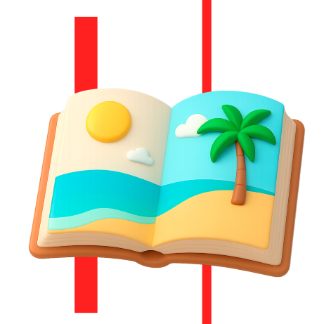 Libro abierto con playa - Cursos intensivos de verano para recuperación de asignaturas en Irun